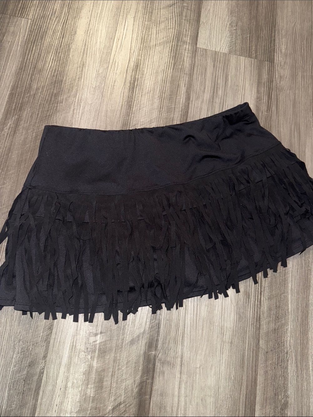 Lucky in love, tennis skirt skort XL 16 black fringe womens athletic pickleball